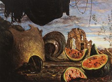 Giorgio de Chirico
Cocomeri con corazze e paesaggio
1924, tuval üzerine yağlıboya, 74 x 100 cm